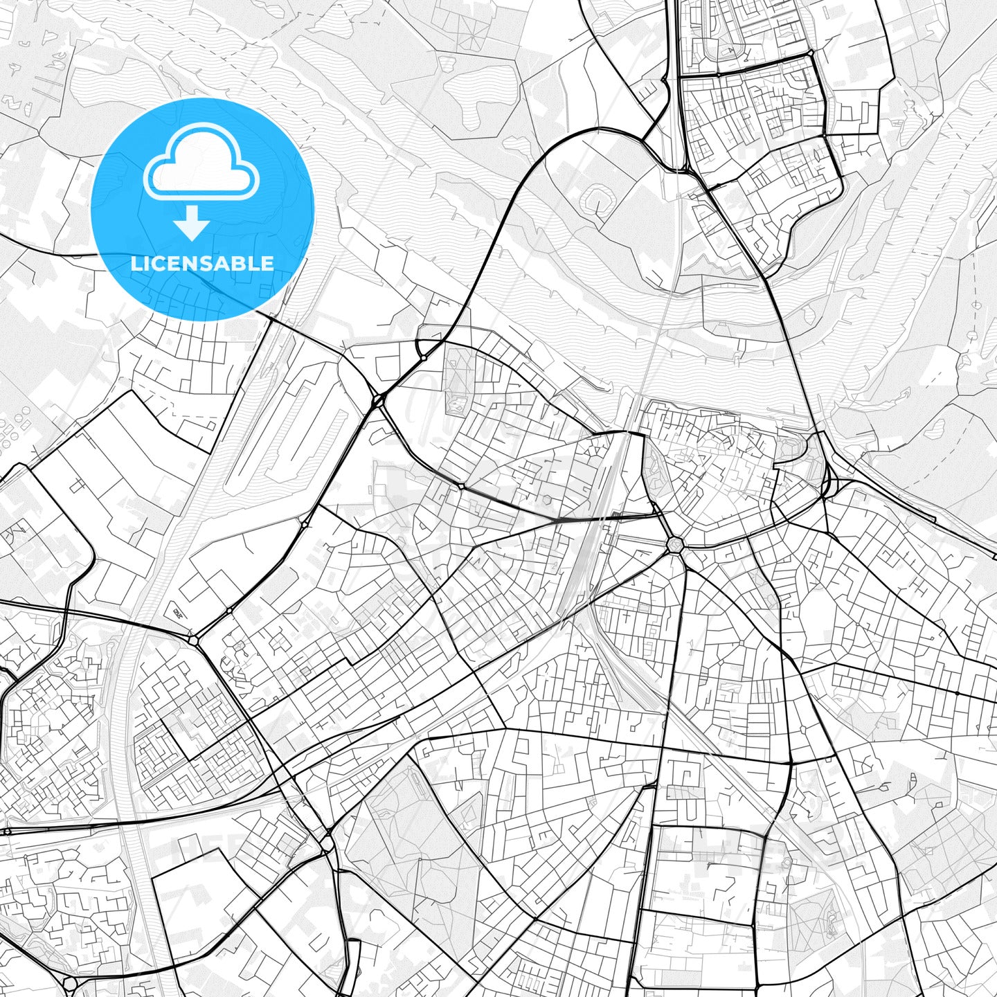 Vector PDF map of Nijmegen, Netherlands