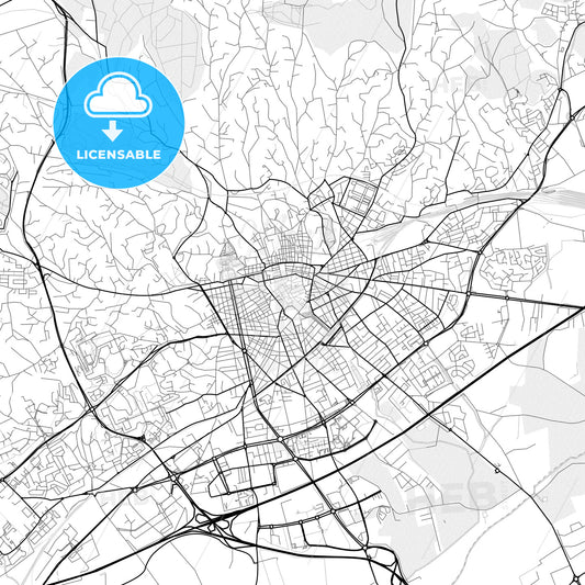 Vector PDF map of Nîmes, France