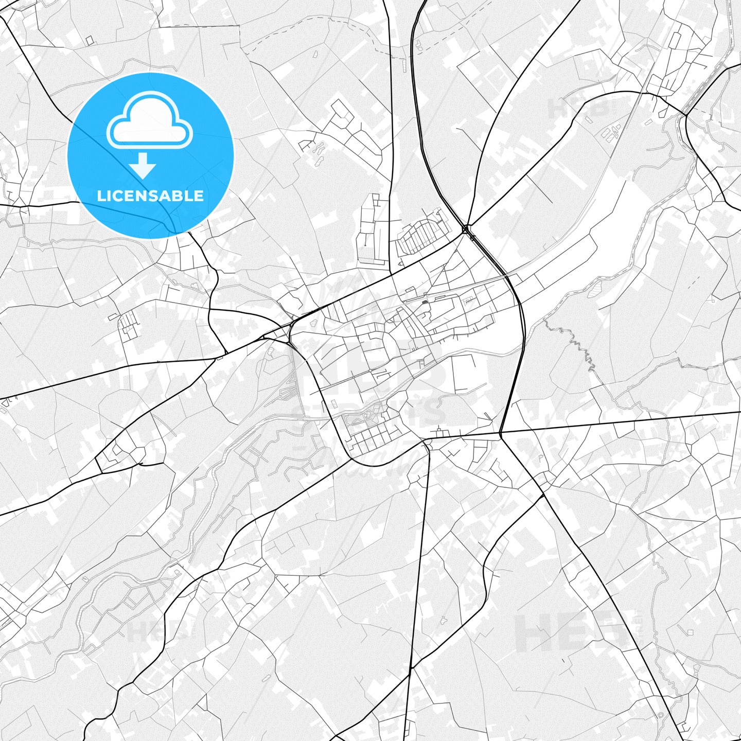 Vector PDF map of Ninove, Belgium
