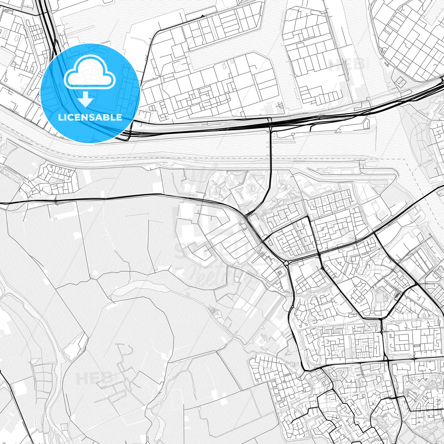 Vector PDF map of Nissewaard, Netherlands