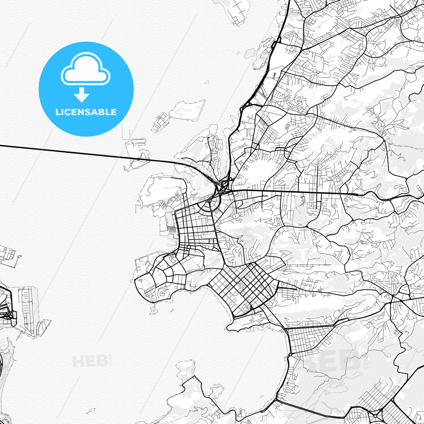 Vector PDF map of Niteroi, Brazil