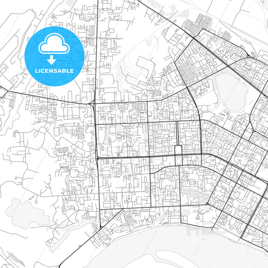 Vector PDF map of Nizhnevartovsk, Russia