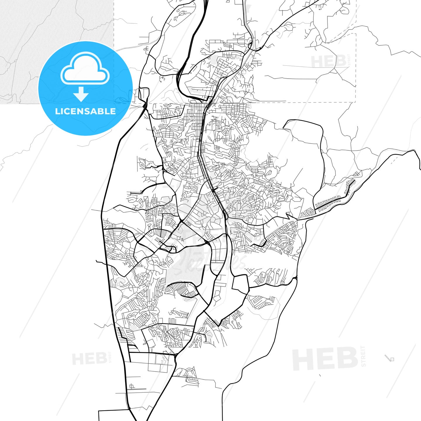 Vector PDF map of Nogales, Mexico