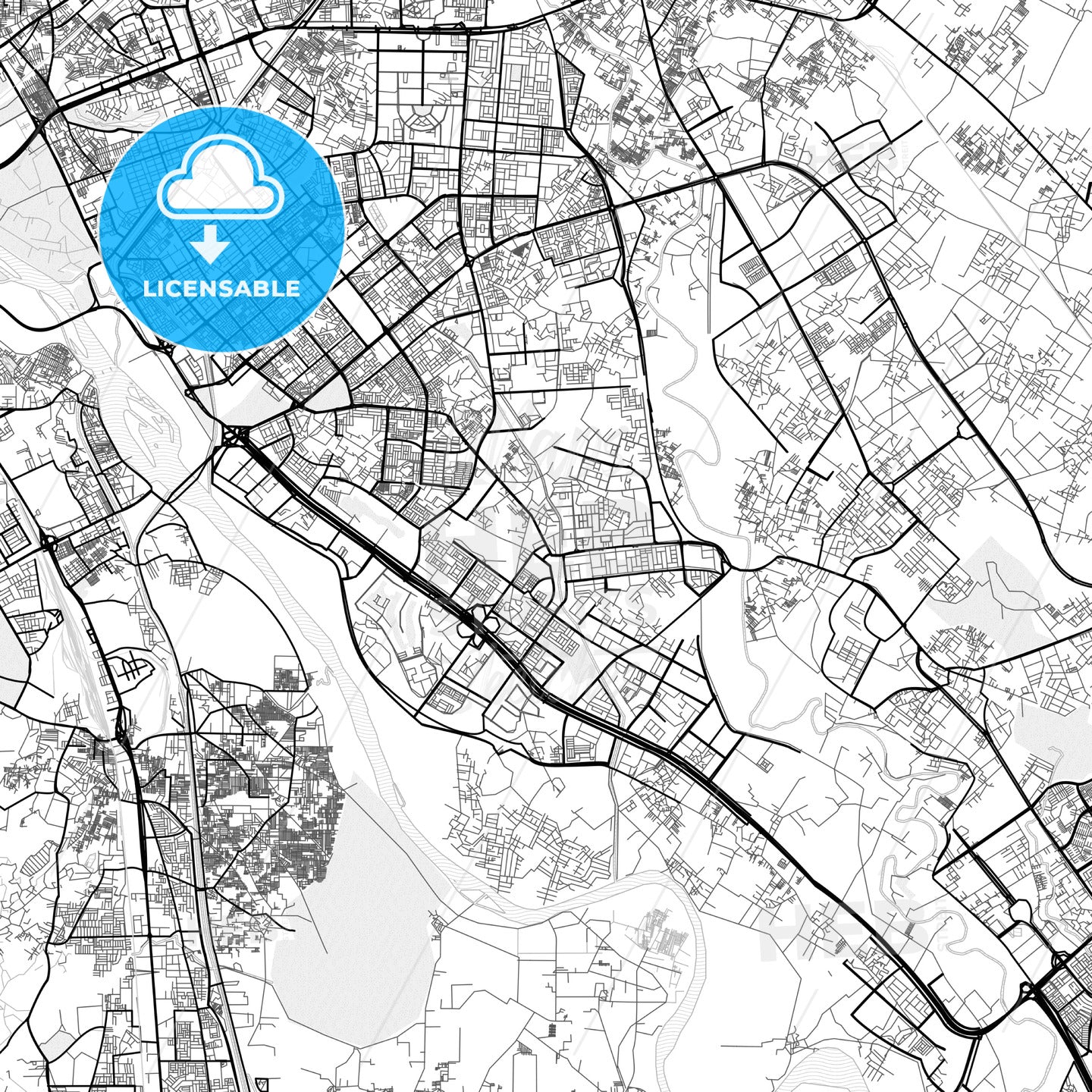 Vector PDF map of Noida, India