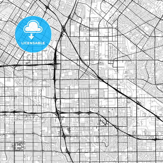 Vector PDF map of Norwalk, California, United States