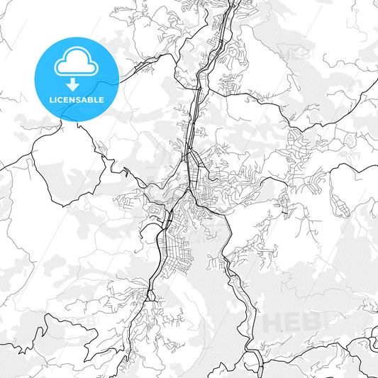 Vector PDF map of Nova Friburgo, Brazil