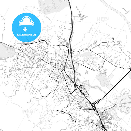 Vector PDF map of Novato, California, United States