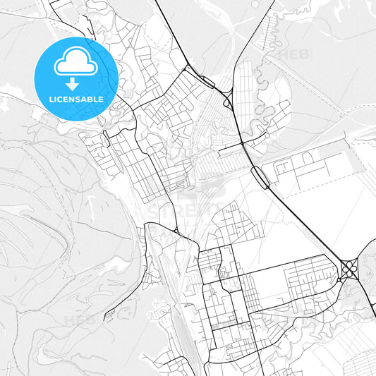 Vector PDF map of Novoaltaysk, Russia