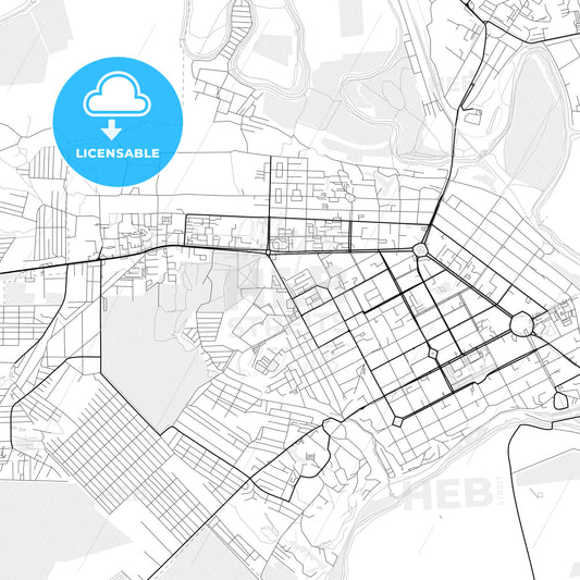 Vector PDF map of Novocherkassk, Russia