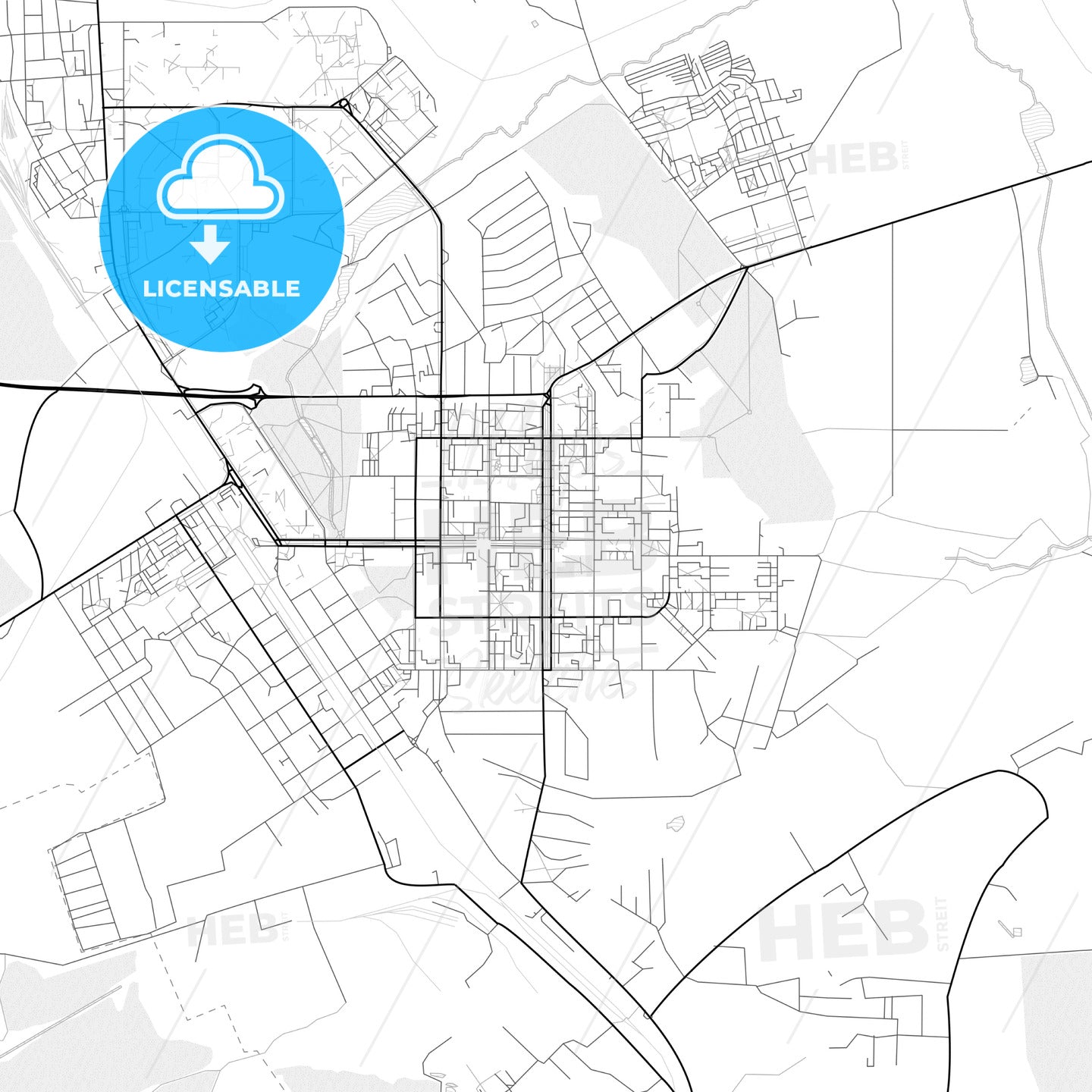 Vector PDF map of Novomoskovsk, Russia