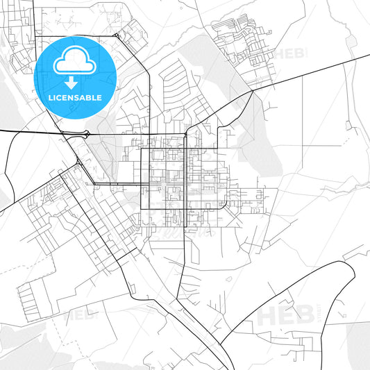 Vector PDF map of Novomoskovsk, Russia