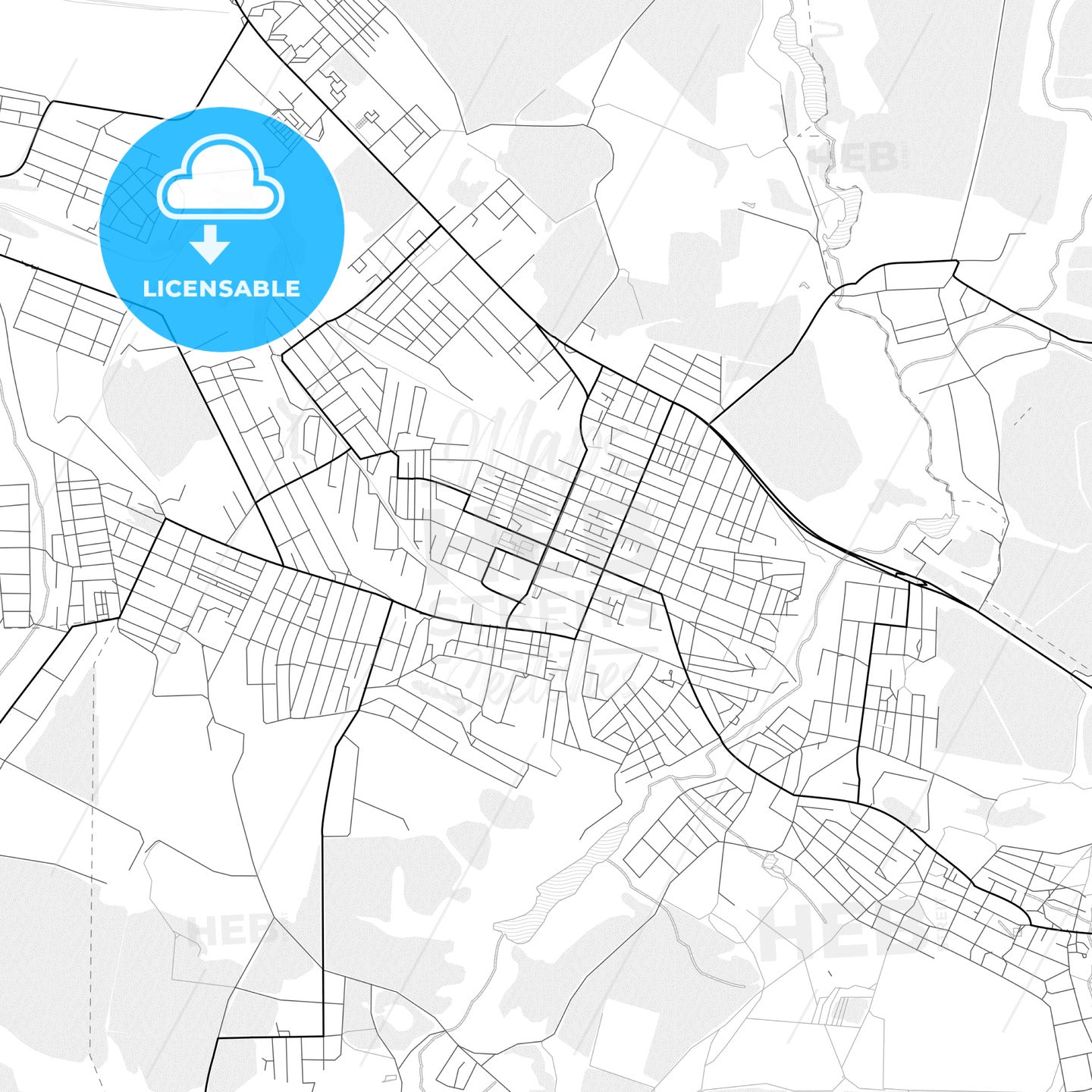 Vector PDF map of Novoshakhtinsk, Russia