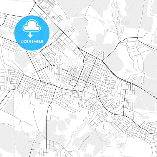 Vector PDF map of Novoshakhtinsk, Russia