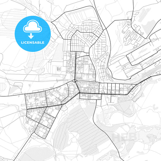 Vector PDF map of Novotroitsk, Russia