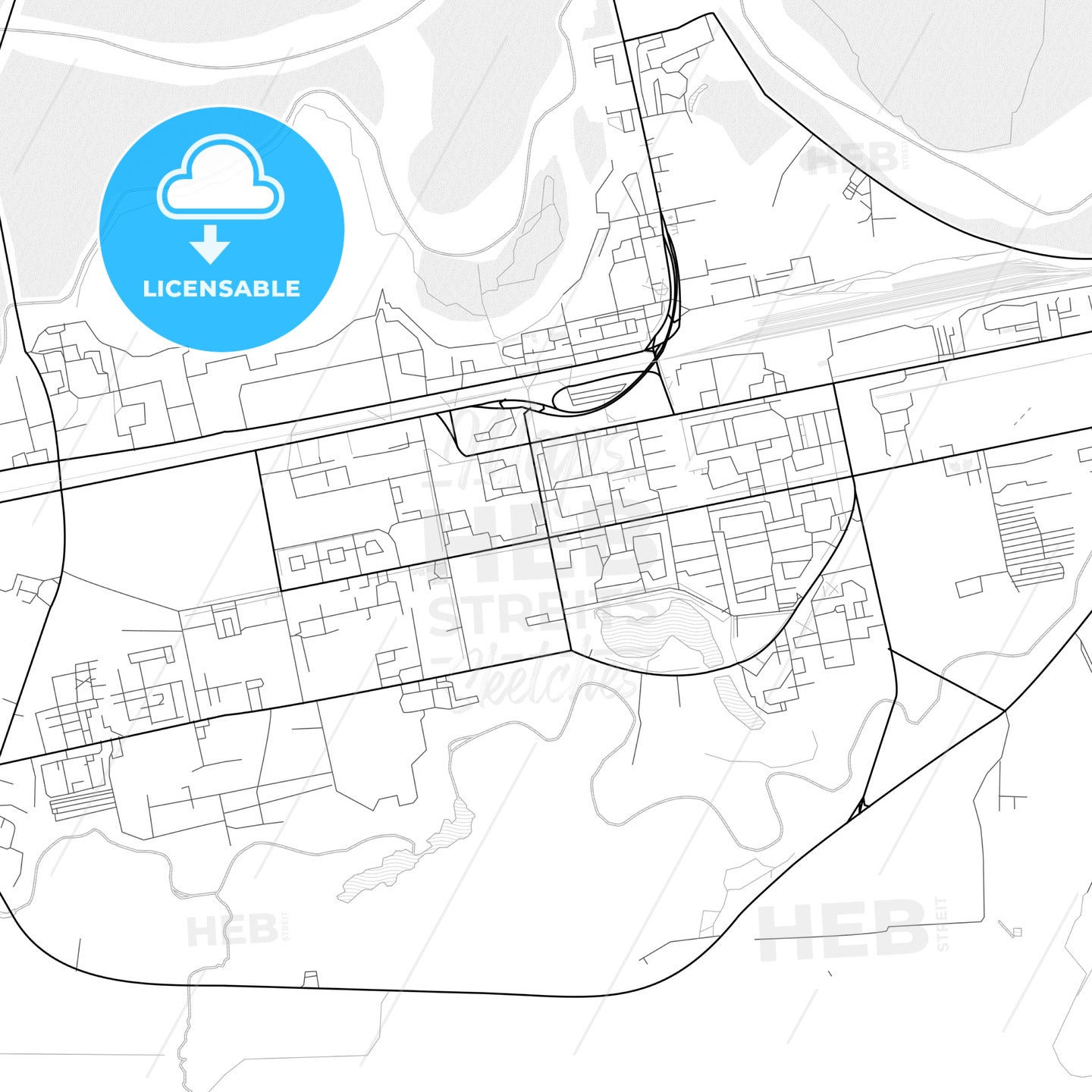 Vector PDF map of Novy Urengoy, Russia