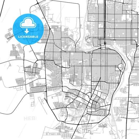 Vector PDF map of Nuevo Laredo, Mexico