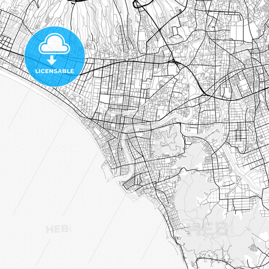 Vector PDF map of Numazu, Japan