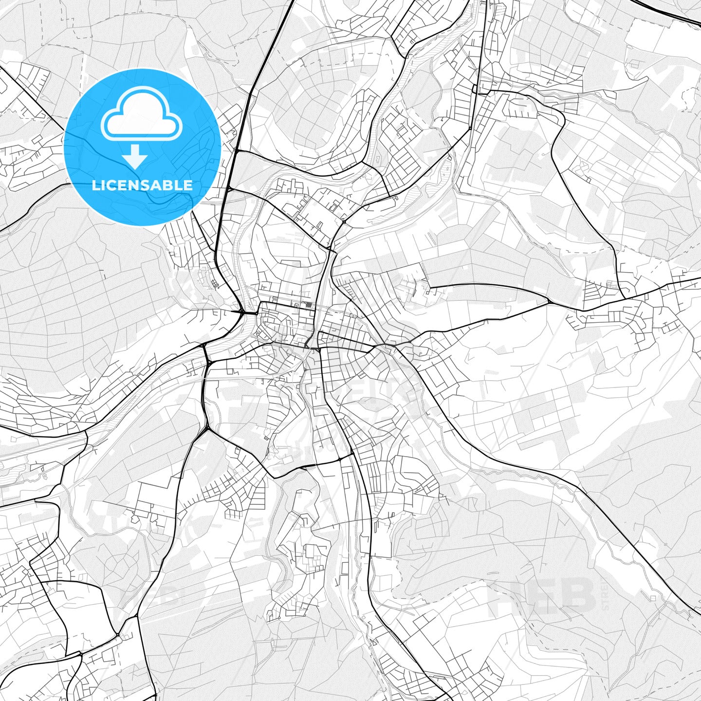 Vector PDF map of Nurtingen, Germany