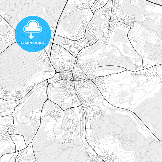 Vector PDF map of Nurtingen, Germany