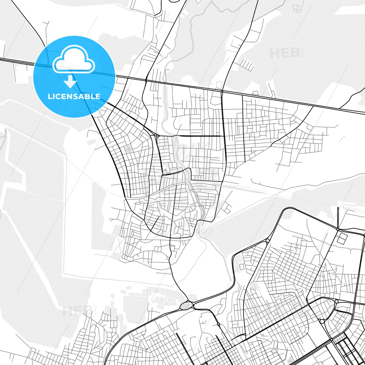 Vector PDF map of Nusaybin, Turkey