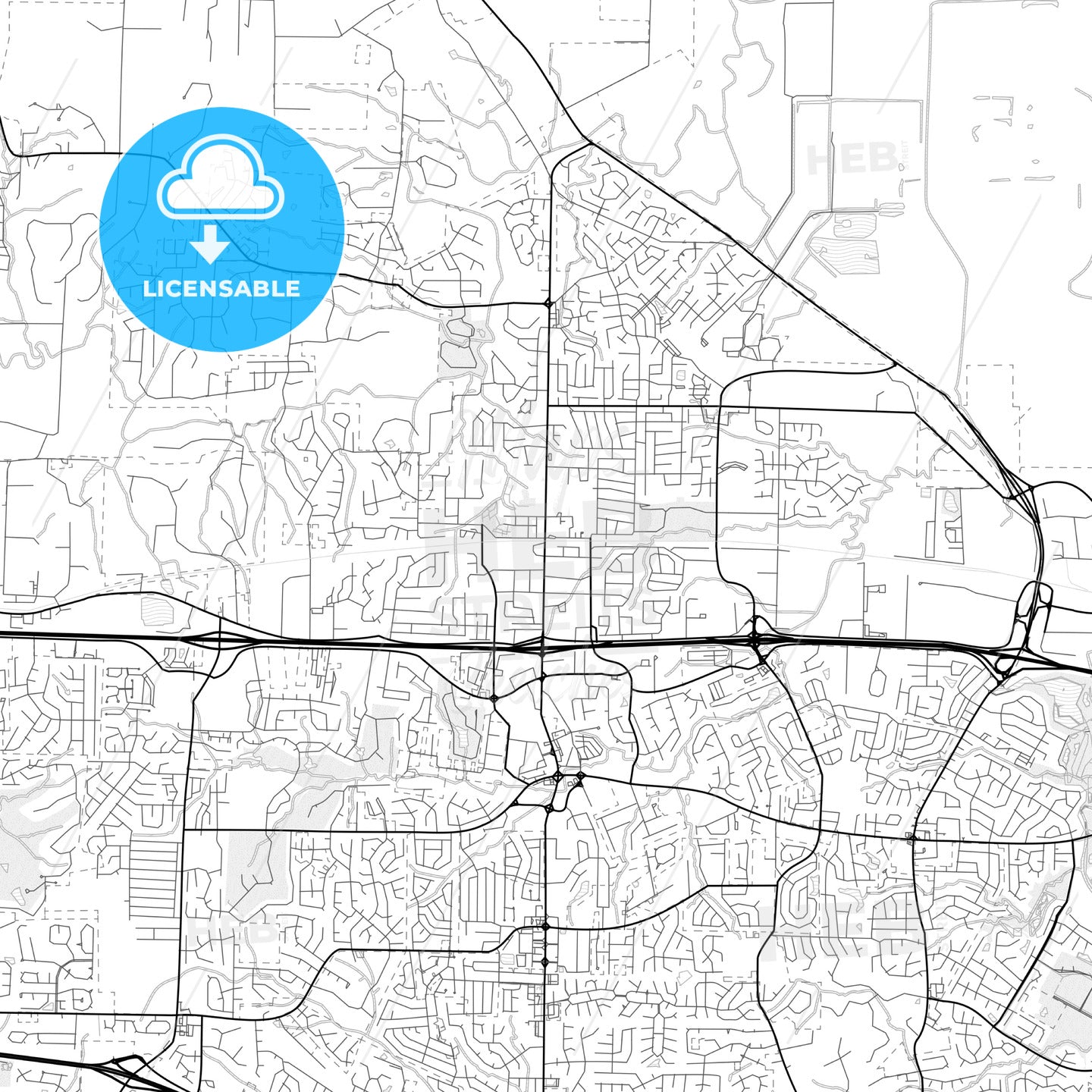 Vector PDF map of O Fallon, Missouri, United States