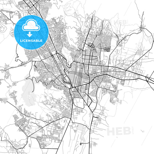 Vector PDF map of Oaxaca, Mexico