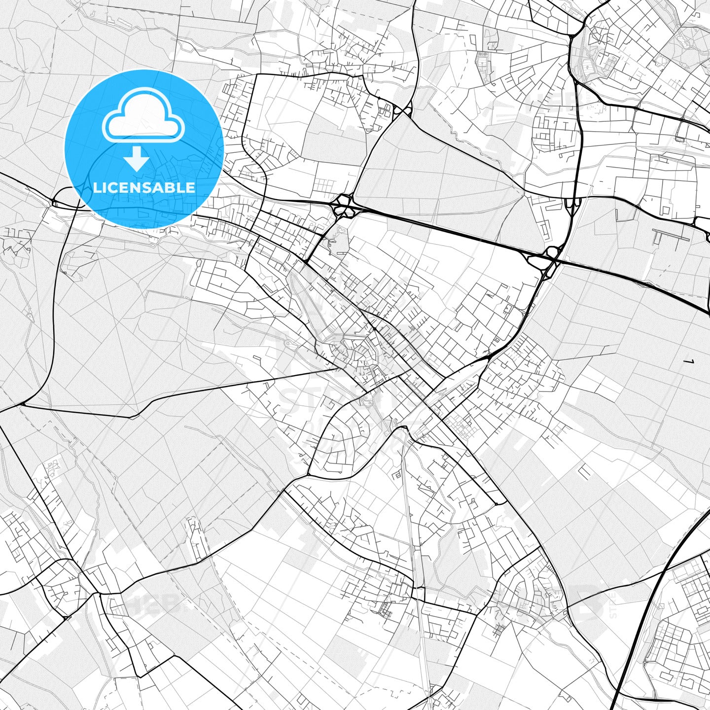 Vector PDF map of Oberursel (Taunus), Germany