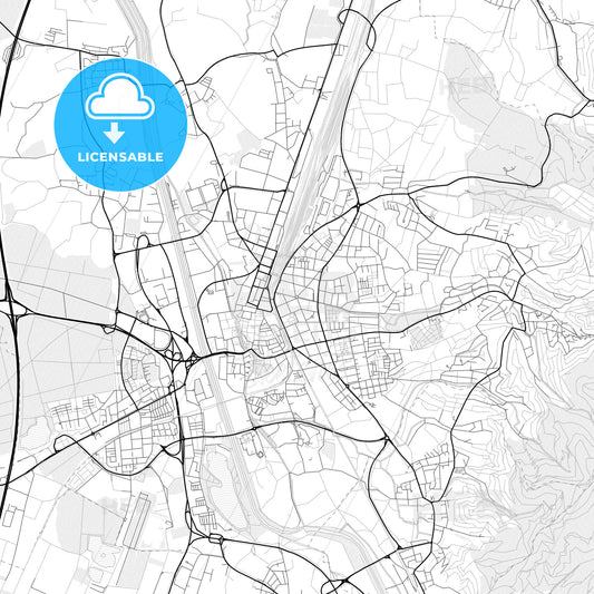 Vector PDF map of Offenburg, Germany