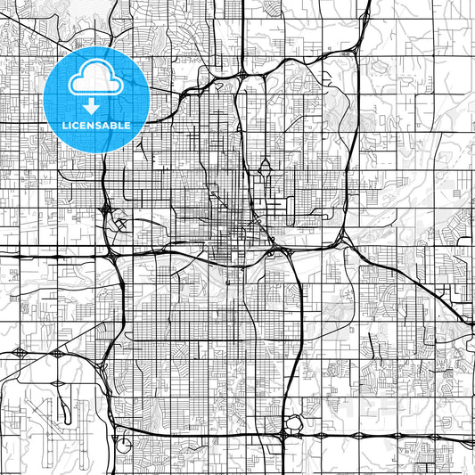 Vector PDF map of Oklahoma City, Oklahoma, United States