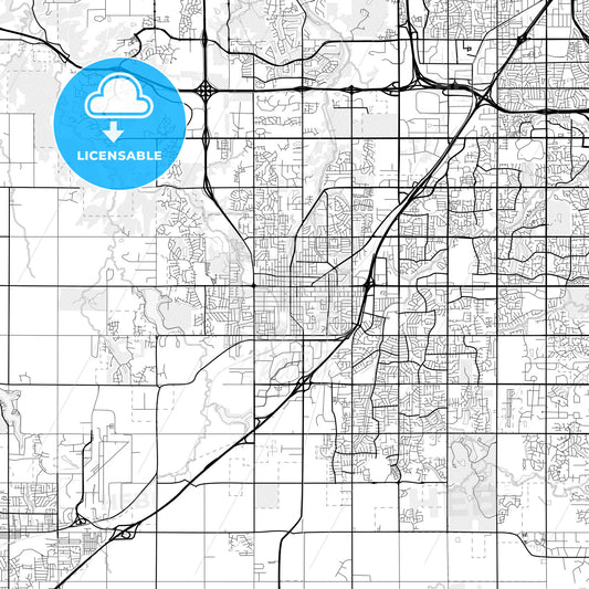 Vector PDF map of Olathe, Kansas, United States