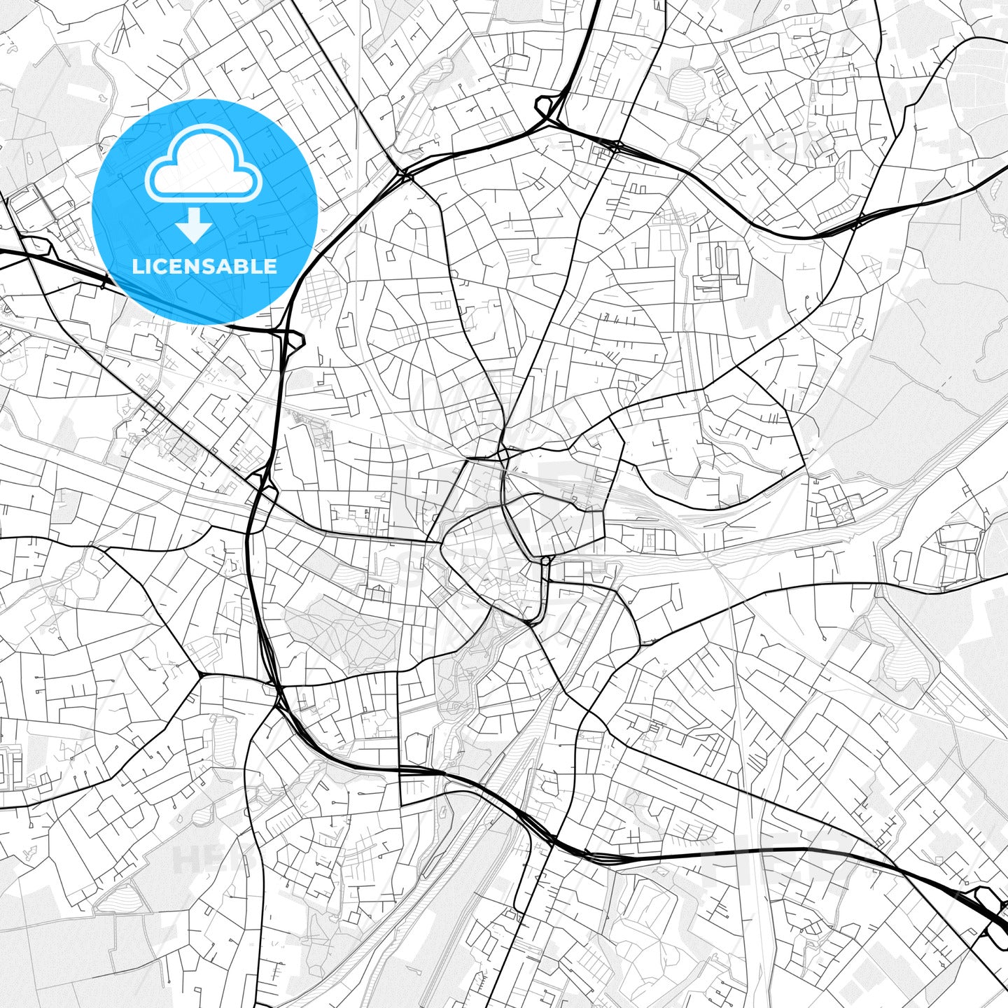 Vector PDF map of Oldenburg, Germany