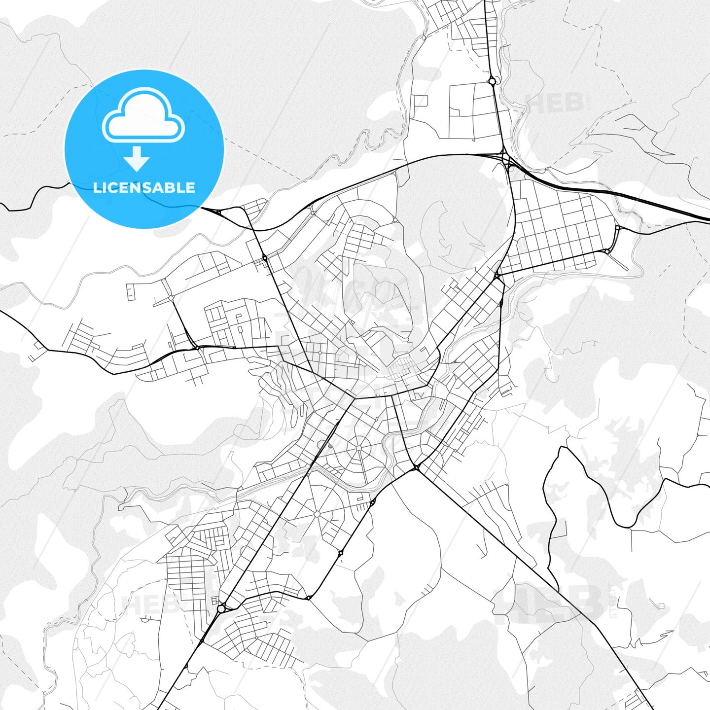 Vector PDF map of Olot, Spain