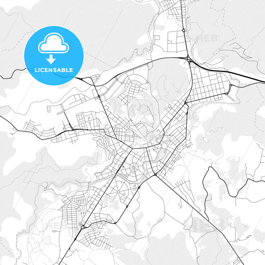 Vector PDF map of Olot, Spain