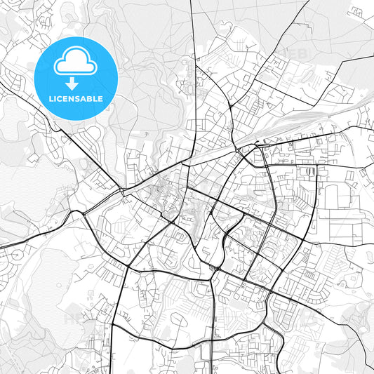 Vector PDF map of Olsztyn, Poland