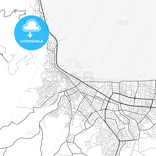 Vector PDF map of Ordu, Turkey