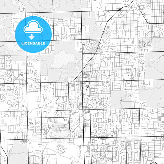 Vector PDF map of Orland Park, Illinois, United States