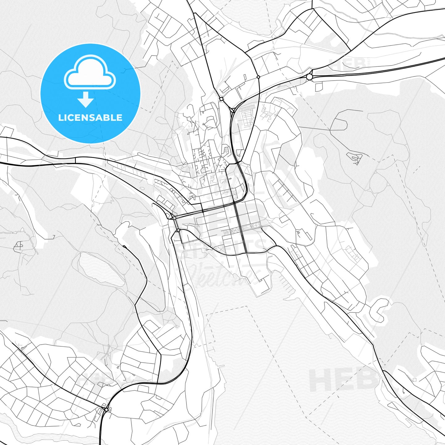 Vector PDF map of Örnsköldsvik, Sweden