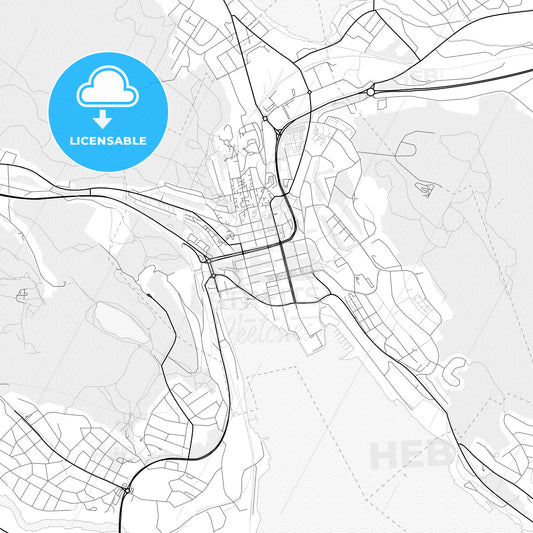 Vector PDF map of Örnsköldsvik, Sweden