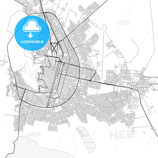 Vector PDF map of Oruro, Bolivia