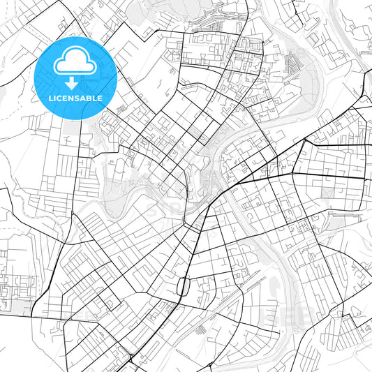 Vector PDF map of Oryol, Russia