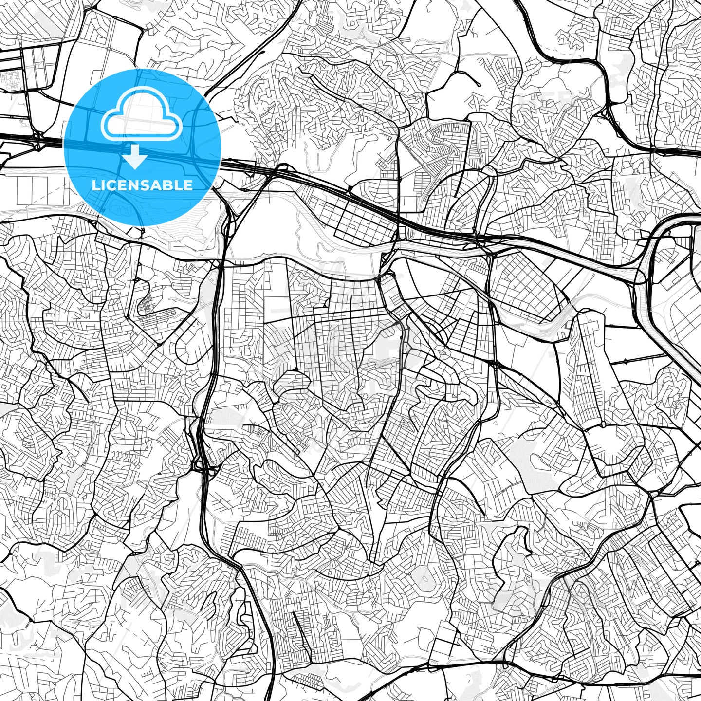 Vector PDF map of Osasco, Brazil