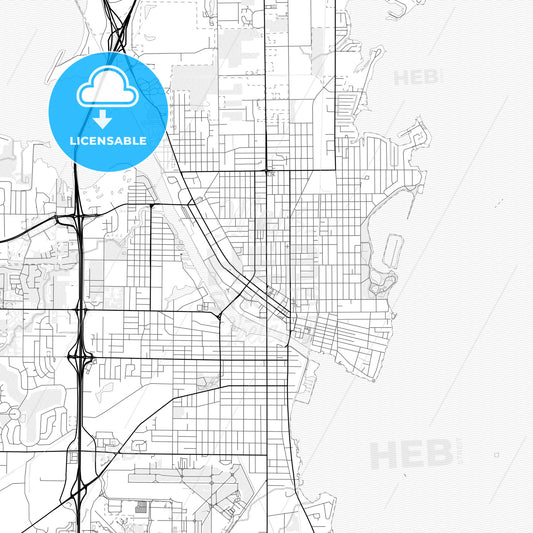 Vector PDF map of Oshkosh, Wisconsin, United States