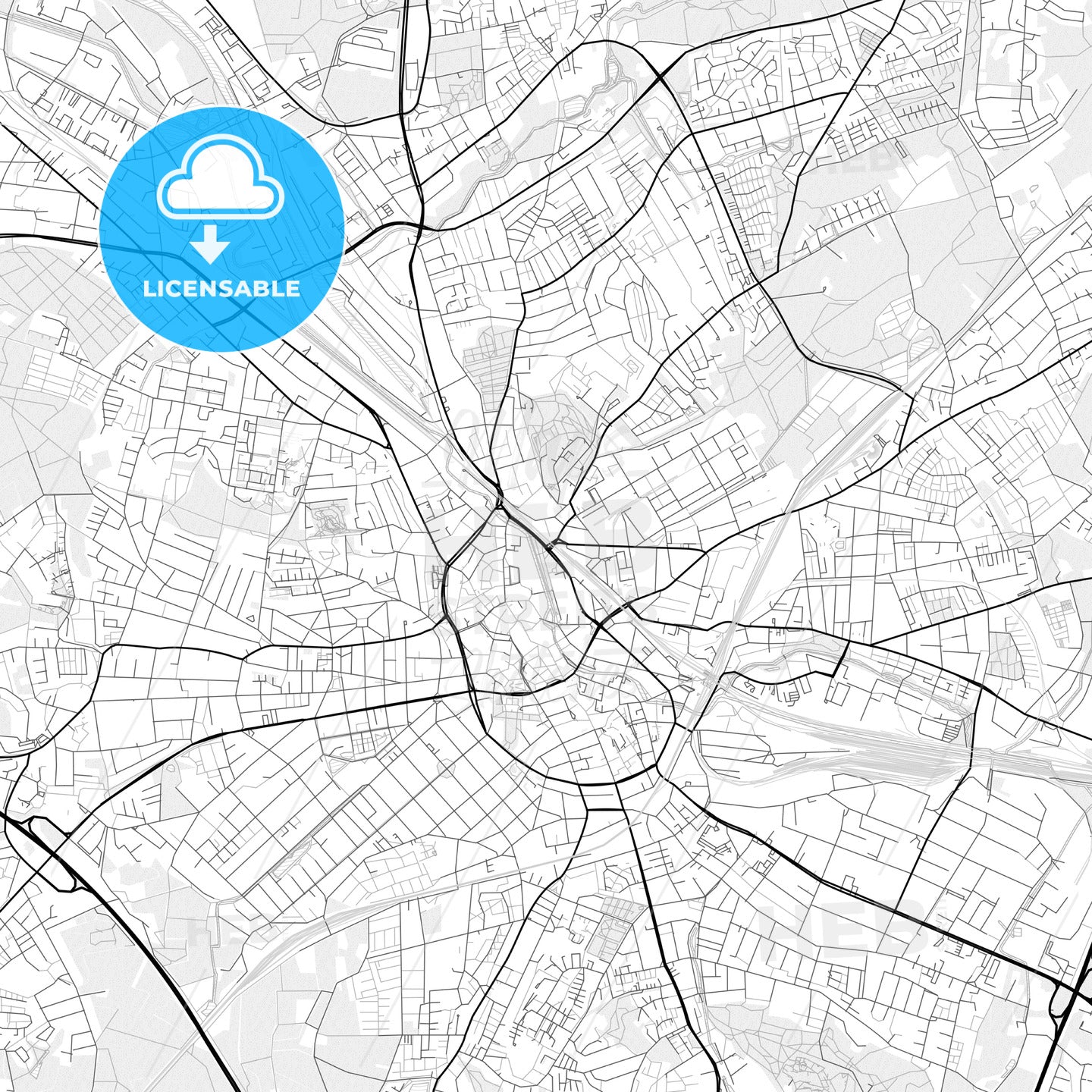 Vector PDF map of Osnabruck, Germany