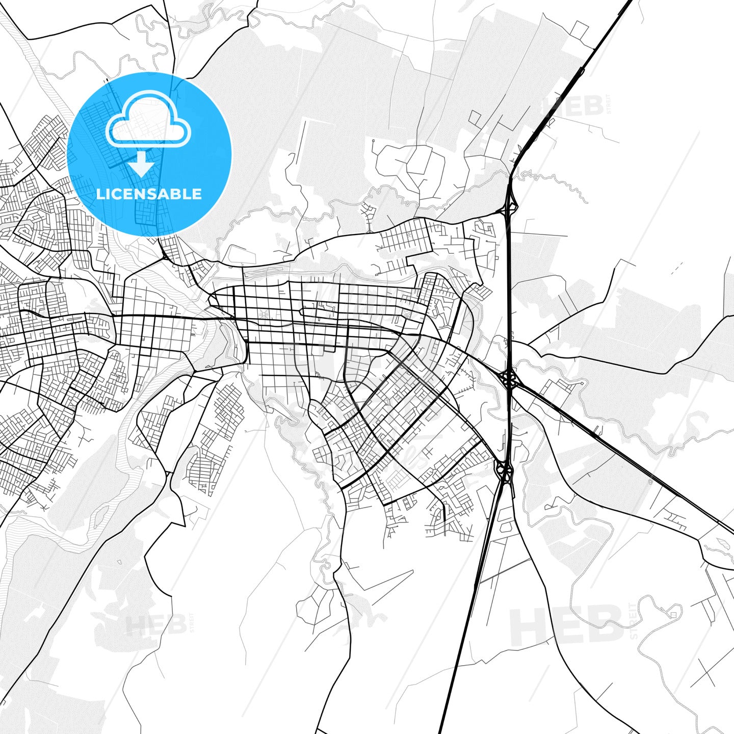Vector PDF map of Osorno, Chile