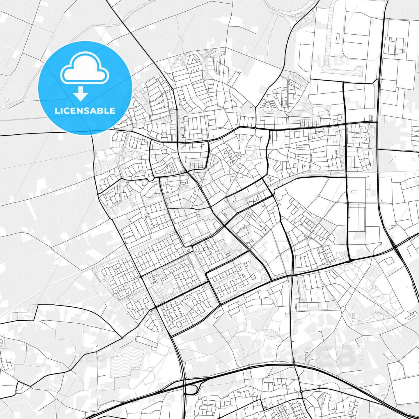 Vector PDF map of Oss, Netherlands