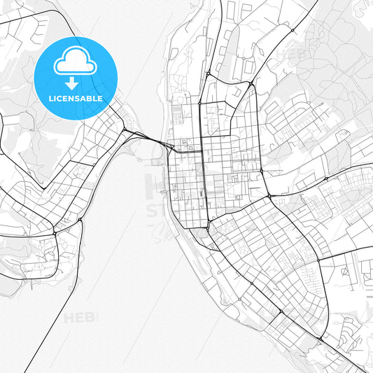 Vector PDF map of Östersund, Sweden