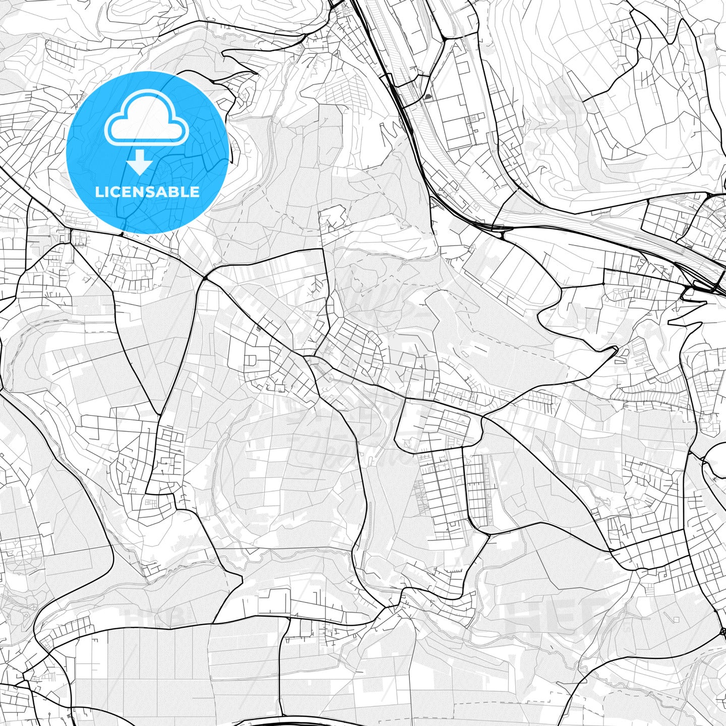 Vector PDF map of Ostfildern, Germany