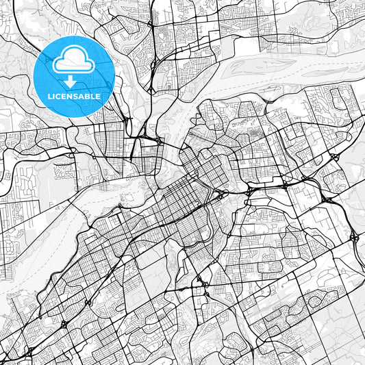 Vector PDF map of Ottawa, Canada