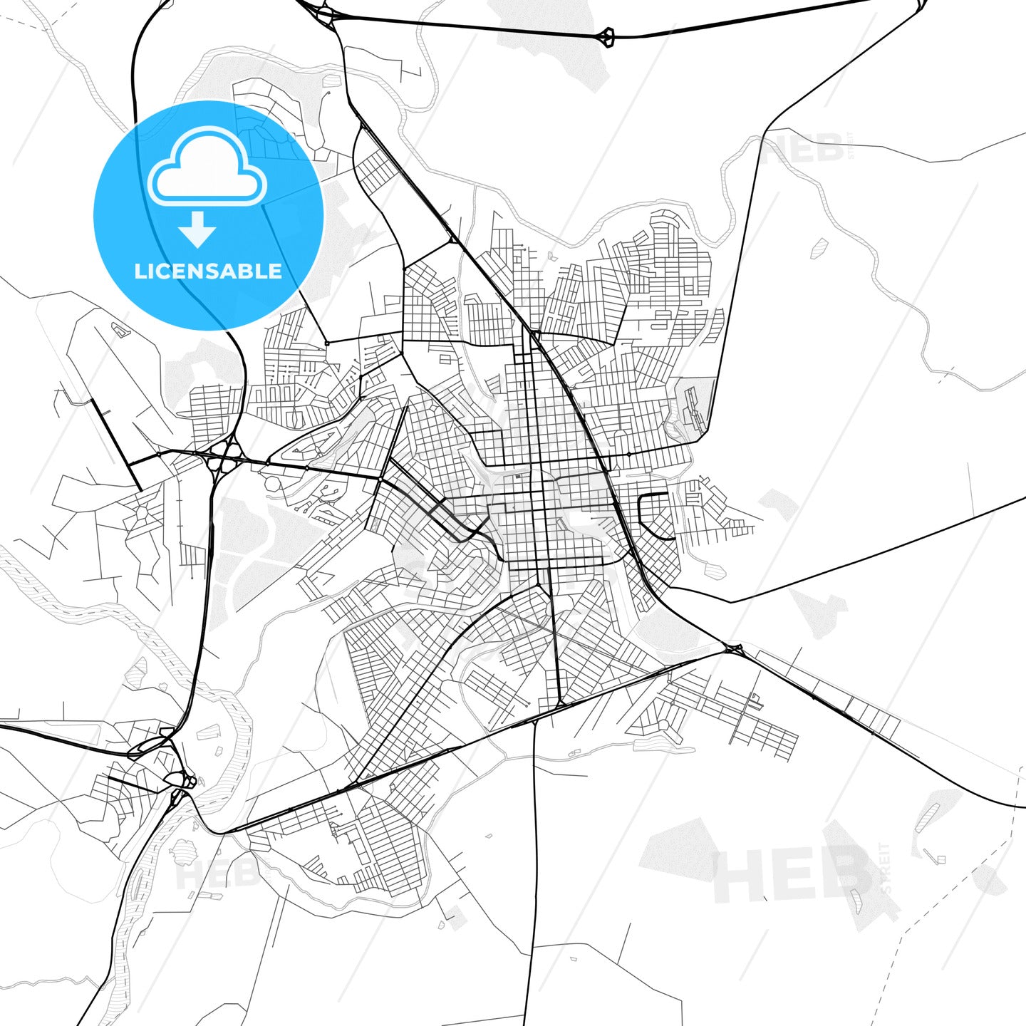 Vector PDF map of Ourinhos, Brazil