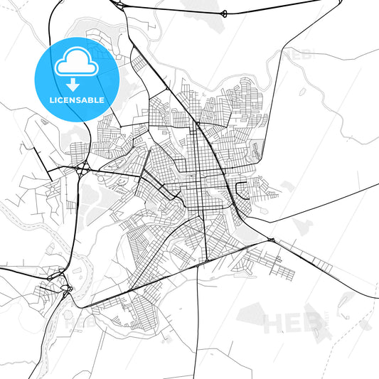 Vector PDF map of Ourinhos, Brazil